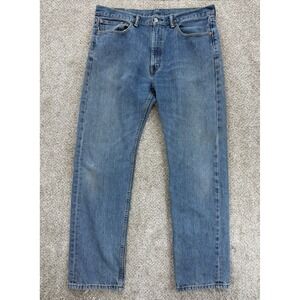 Levis 505 Jeans Men's 38x34 Blue Regular Fit Chore Stained Americana Workwear